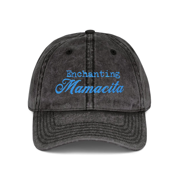 Enchanting Washed- Out Vintage Cap Blue Embroidery